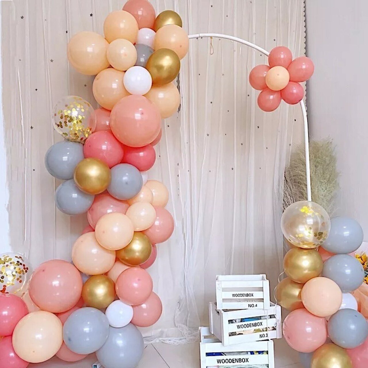 106 GOLD DUSTY ROSE PEACH BALLOONS Garland Arch Party Decorations Kit Events